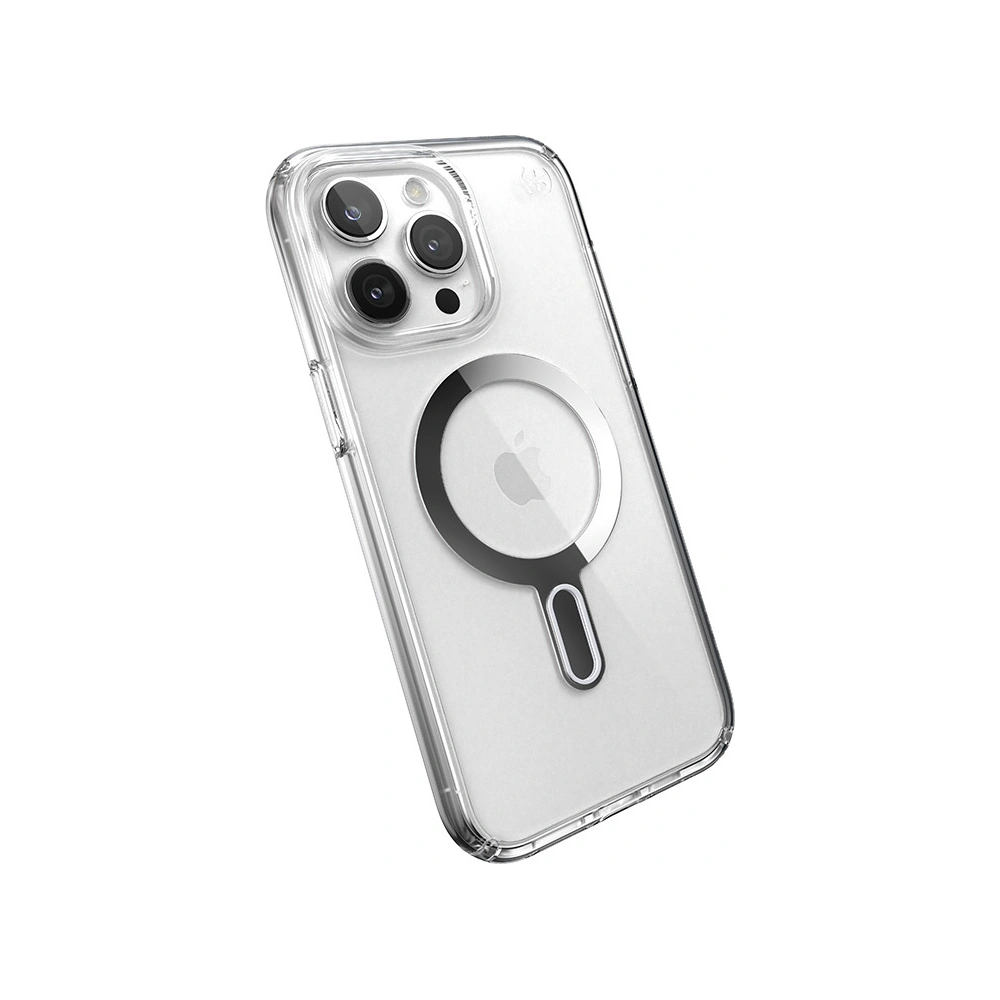 Etui Speck Presidio Perfect-Clear ClickLock MagSafe Apple iPhone 15 Pro Max (Clear/Chrome Finish/Serene Silver)