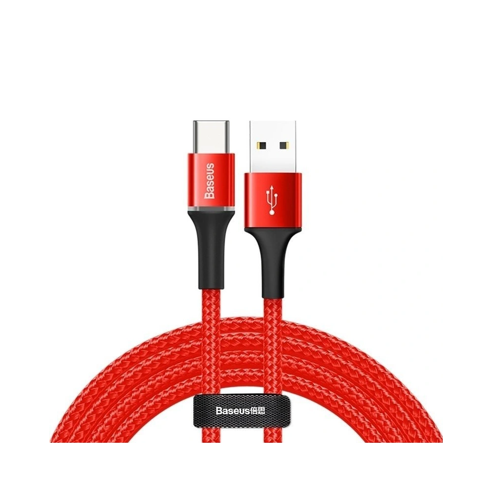 Kabel USB-C z podświetleniem LED Baseus Halo 2A 2m (czerwony)