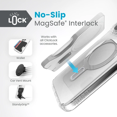 Kup Etui Speck Presidio Perfect-Clear ClickLock MagSafe Apple iPhone 15 Pro Max (Clear/Chrome Finish/Serene Silver) - SPK530 - {ean13} - Sklep Home Screen