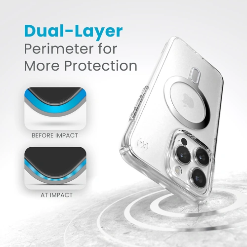 Kup Etui Speck Presidio Perfect-Clear ClickLock MagSafe Apple iPhone 15 Pro Max (Clear/Chrome Finish/Serene Silver) - SPK530 - {ean13} - Sklep Home Screen