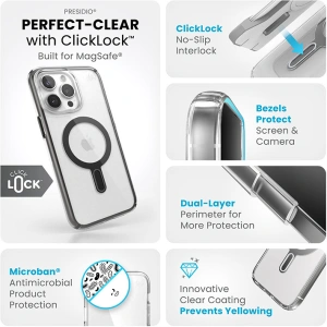 Buy Speck Presidio Perfect-Clear ClickLock MagSafe Apple iPhone 15 Pro Max (Clear/Frosted Black/Slate Grey) - SPK531 - {ean13} - Home Screen Store Europe