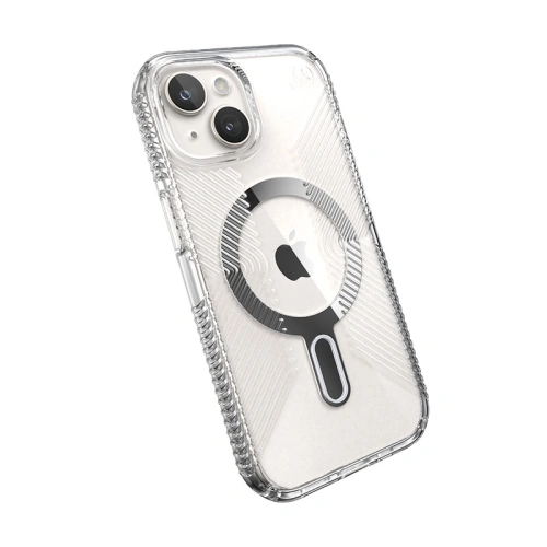 Buy Speck Presidio Perfect-Clear Grip ClickLock MagSafe Apple iPhone 15 (Clear/Chrome Finish/Serene Silver) - SPK532 - {ean13} - Home Screen Store Europe