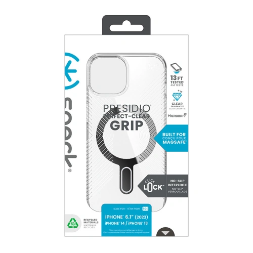 Buy Speck Presidio Perfect-Clear Grip ClickLock MagSafe Apple iPhone 15 (Clear/Chrome Finish/Serene Silver) - SPK532 - {ean13} - Home Screen Store Europe