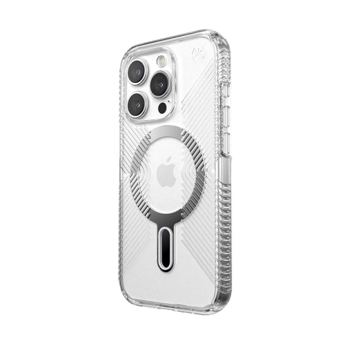 Kup Etui Speck Presidio Perfect-Clear Grip ClickLock MagSafe Apple iPhone 15 Pro (Clear/Chrome Finish/Serene Silver) - SPK533 - {ean13} - Sklep Home Screen