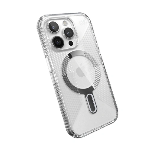 Kup Etui Speck Presidio Perfect-Clear Grip ClickLock MagSafe Apple iPhone 15 Pro (Clear/Chrome Finish/Serene Silver) - SPK533 - {ean13} - Sklep Home Screen