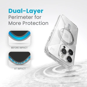 Kup Etui Speck Presidio Perfect-Clear Grip ClickLock MagSafe Apple iPhone 15 Pro (Clear/Chrome Finish/Serene Silver) - SPK533 - {ean13} - Sklep Home Screen