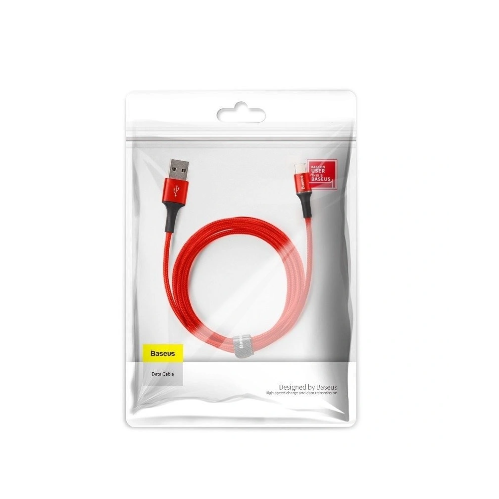 Kabel USB-C z podświetleniem LED Baseus Halo 2A 2m (czerwony)