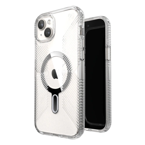 Kup Speck Apple Carcasă Presidio Perfect-Clear Grip ClickLock MagSafe iPhone 15 Plus / 14 Plus (Transparent/Finisaj cromat/Serene Silver) - SPK534 - {ean13} - Sklep Home Screen