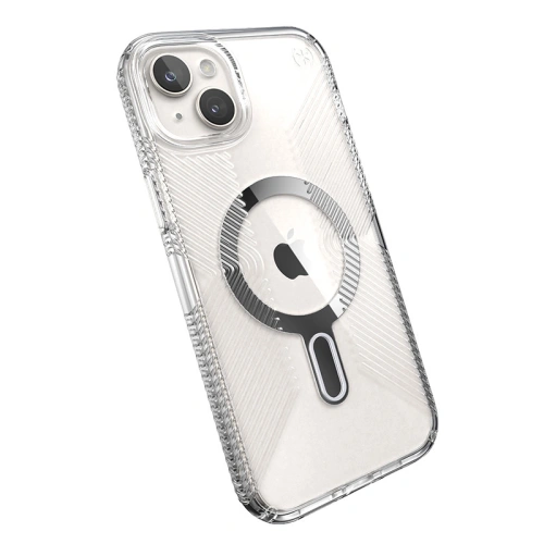 Kup Speck Apple Carcasă Presidio Perfect-Clear Grip ClickLock MagSafe iPhone 15 Plus / 14 Plus (Transparent/Finisaj cromat/Serene Silver) - SPK534 - {ean13} - Sklep Home Screen