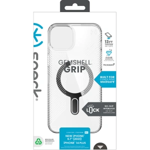 Etui Speck Presidio Perfect-Clear Grip ClickLock MagSafe Apple iPhone 15 Plus / 14 Plus (Clear/Chrome Finish/Serene Silver)