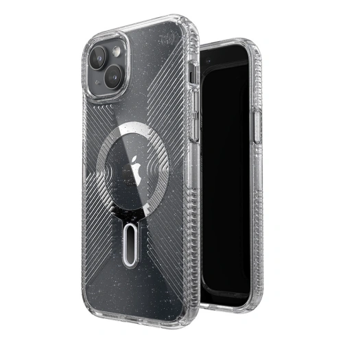 Kup Speck Apple Carcasă Presidio Lux Grip ClickLock MagSafe iPhone 15 Plus / 14 Plus (Clear/Chrome Finish/Serene Silver) - SPK538 - {ean13} - Sklep Home Screen