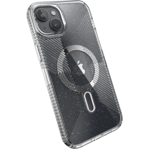 Etui Speck Presidio Lux Grip ClickLock MagSafe Apple iPhone 15 Plus / 14 Plus (Clear/Chrome Finish/Serene Silver)