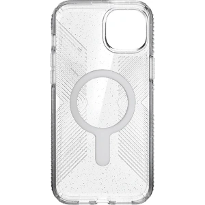 Etui Speck Presidio Lux Grip ClickLock MagSafe Apple iPhone 15 Plus / 14 Plus (Clear/Chrome Finish/Serene Silver)