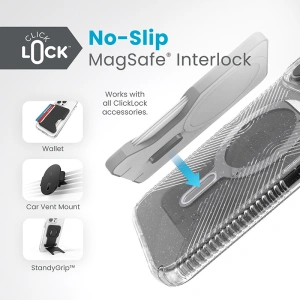 Buy Speck Presidio Lux Grip ClickLock MagSafe Apple iPhone 15 Pro Max (Clear/Chrome Finish/Serene Silver) - SPK539 - {ean13} - Home Screen Store Europe