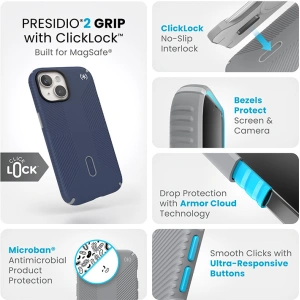 Kup Etui Speck Presidio2 Grip ClickLock MagSafe Apple iPhone 15 (Coastal Blue/Dustgrey/White) - SPK540 - {ean13} - Sklep Home Screen