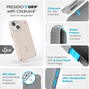 Kup Etui Speck Presidio2 Grip ClickLock MagSafe Apple iPhone 15 (Bleached Bone/Heirloom Gold/Hazel Brown) - SPK541 - {ean13} - Sklep Home Screen