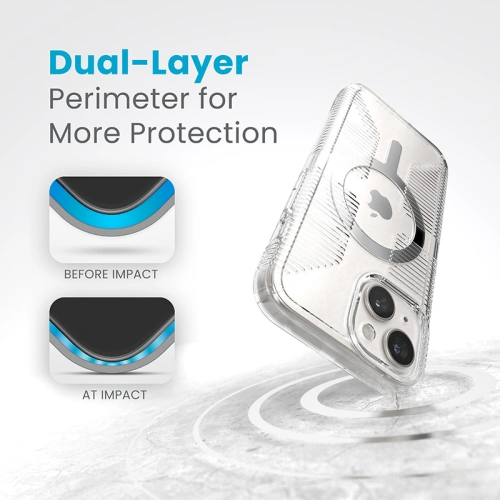 Kup Etui Speck Gemshell Grip MagSafe Apple iPhone 15 (Clear/Chrome Finish) - SPK552 - {ean13} - Sklep Home Screen