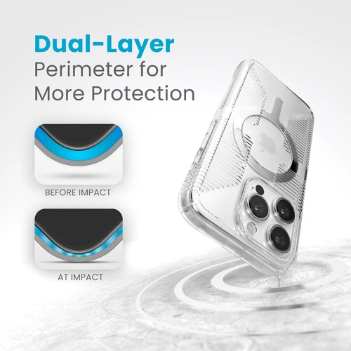 Kup Etui Speck Gemshell Grip MagSafe Apple iPhone 15 Pro (Clear/Chrome Finish) - SPK553 - {ean13} - Sklep Home Screen