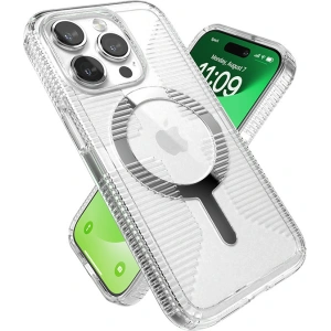Kup Etui Speck Gemshell Grip MagSafe Apple iPhone 15 Pro (Clear/Chrome Finish) - SPK553 - {ean13} - Sklep Home Screen