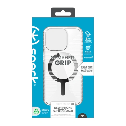 Kup Etui Speck Gemshell Grip MagSafe Apple iPhone 15 Pro (Clear/Chrome Finish) - SPK553 - {ean13} - Sklep Home Screen