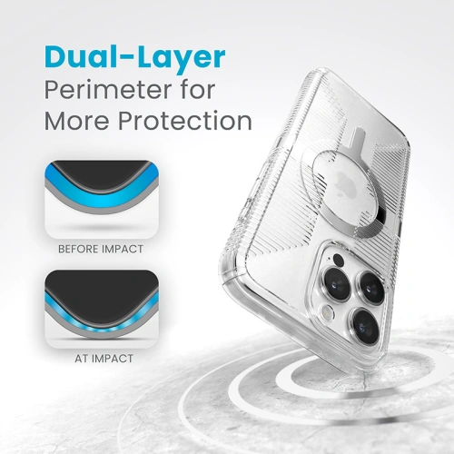 Kup Etui Speck Gemshell Grip MagSafe Apple iPhone 15 Pro Max (Clear/Chrome Finish) - SPK555 - {ean13} - Sklep Home Screen