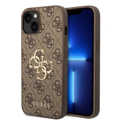 Buy Guess GUHCP15S4GMGBR Apple iPhone 15 hardcase 4G Big Metal Logo brown - GUE2911 - {ean13} - Home Screen Store Europe