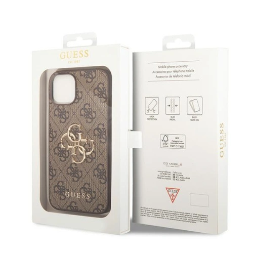 Kup Etui Guess GUHCP15S4GMGBR Apple iPhone 15 hardcase 4G Big Metal Logo brązowy/brown - GUE2911 - {ean13} - Sklep Home Screen