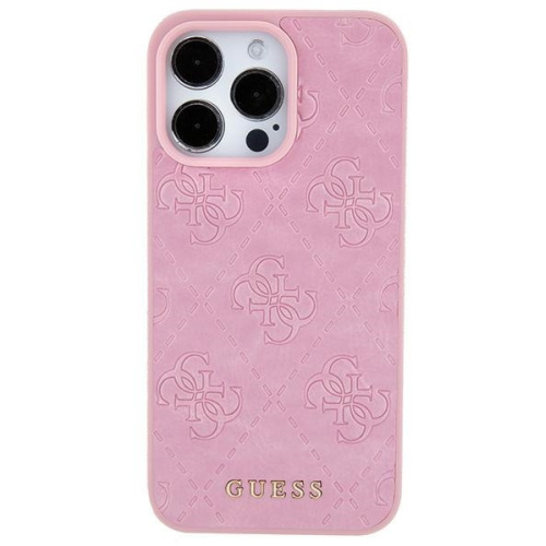 Kup Etui Guess GUHCP15SP4EPMP Apple iPhone 15 hardcase Leather 4G Stamped różowy/pink - 3666339150303 - GUE2913 - Homescreen.pl