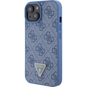 Etui Guess GUHCP15SP4TDPB Apple iPhone 15 hardcase Leather 4G Triangle Strass niebieski/blue