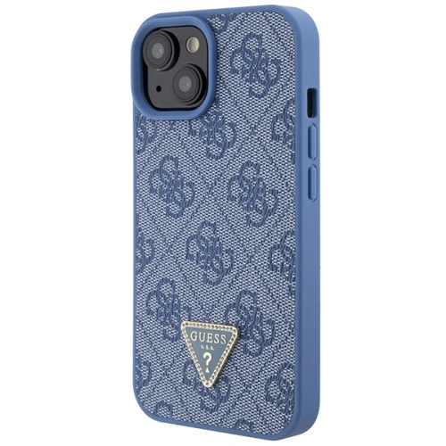 Buy Guess GUHCP15SP4TDPB Apple iPhone 15 hardcase Leather 4G Triangle Strass blue - GUE2915 - {ean13} - Home Screen Store Europe