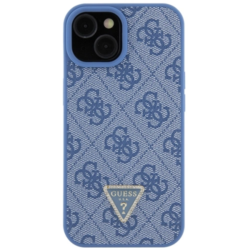 Buy Guess GUHCP15SP4TDPB Apple iPhone 15 hardcase Leather 4G Triangle Strass blue - GUE2915 - {ean13} - Home Screen Store Europe