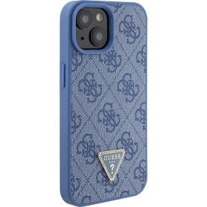 Etui Guess GUHCP15SP4TDPB Apple iPhone 15 hardcase Leather 4G Triangle Strass niebieski/blue