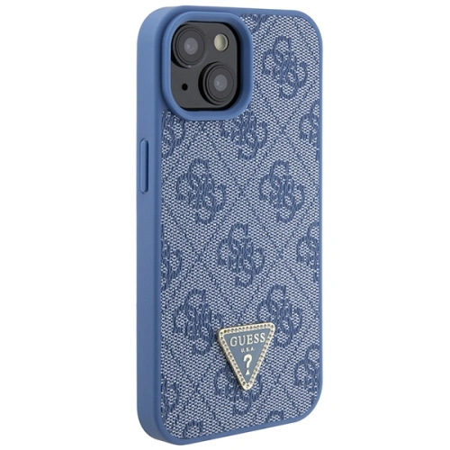Buy Guess GUHCP15SP4TDPB Apple iPhone 15 hardcase Leather 4G Triangle Strass blue - GUE2915 - {ean13} - Home Screen Store Europe