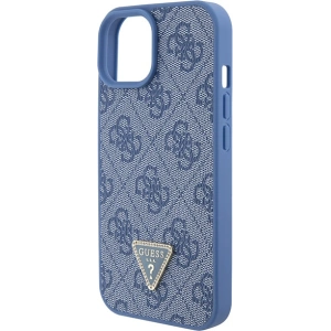 Etui Guess GUHCP15SP4TDPB Apple iPhone 15 hardcase Leather 4G Triangle Strass niebieski/blue