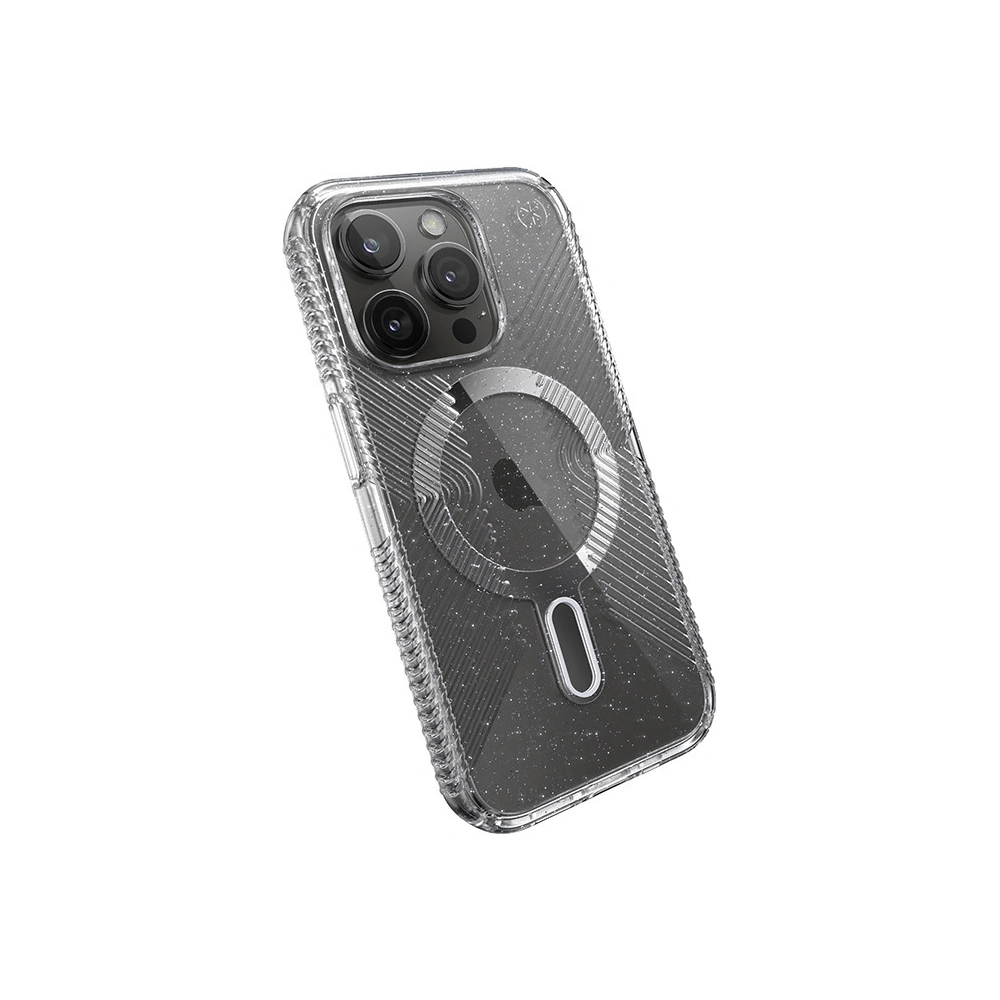 Etui Speck Presidio Lux Grip ClickLock MagSafe Apple iPhone 15 Pro (Clear/Chrome Finish/Serene Silver)