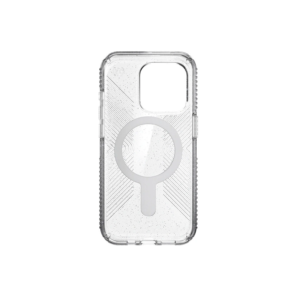 Etui Speck Presidio Lux Grip ClickLock MagSafe Apple iPhone 15 Pro (Clear/Chrome Finish/Serene Silver)