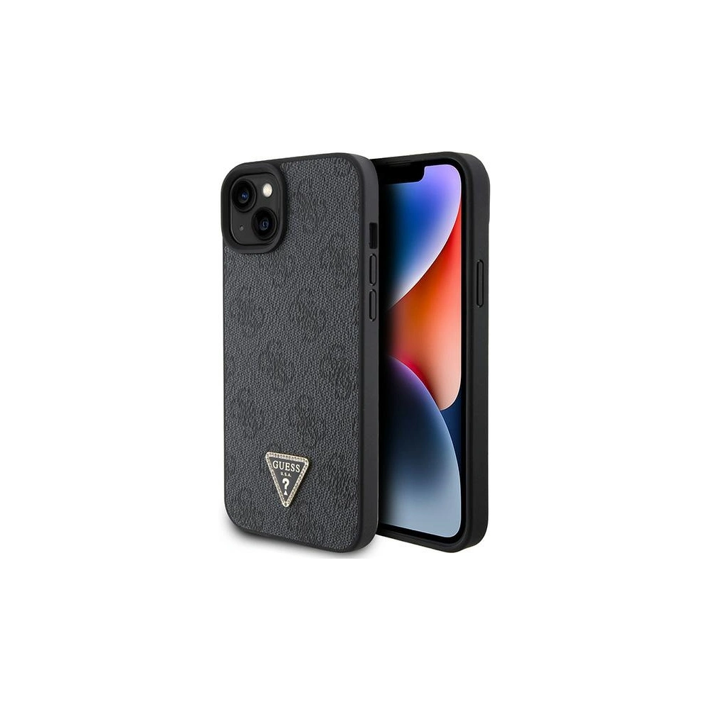 Etui Guess GUHCP15SP4TDPK Apple iPhone 15 hardcase Leather 4G Diamond Triangle czarny/black