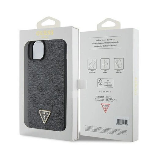 Kup Guess Apple Geantă GUHCP15SP4TDPK iPhone 15 hardcase piele 4G Diamond Triangle negru/negru - GUE2916 - {ean13} - Sklep Home Screen