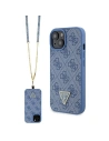 Etui Guess GUHCP15SP4TDSCPB Apple iPhone 15 hardcase Crossbody 4G Metal Logo modrý/blue