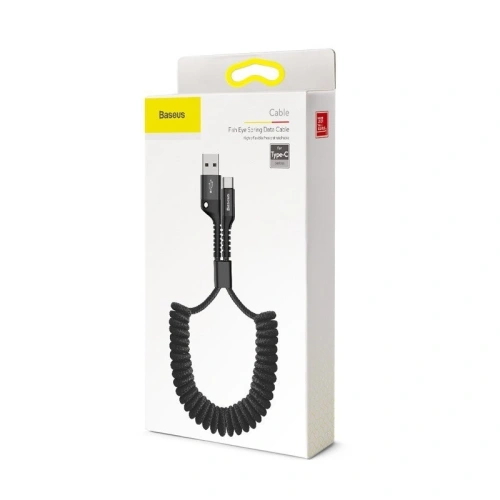 Buy Baseus USB-A to USB-C Spring Cable 1m 2A Black - BSU394BLK - {ean13} - Home Screen Store Europe