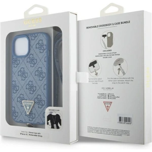 Etui Guess GUHCP15SP4TDSCPB Apple iPhone 15 hardcase Crossbody 4G Metal Logo niebieski/blue