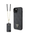 Case Guess GUHCP15SP4TDSCPK Apple iPhone 15 Hardcase Crossbody 4G Metall-Logo schwarz/black