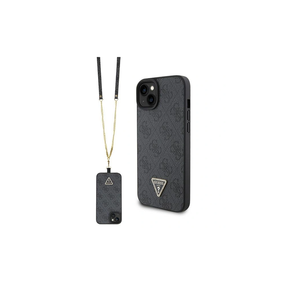 Etui Guess GUHCP15SP4TDSCPK Apple iPhone 15 hardcase Crossbody 4G Metal Logo czarny/black