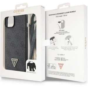 Etui Guess GUHCP15SP4TDSCPK Apple iPhone 15 hardcase Crossbody 4G Metal Logo czarny/black