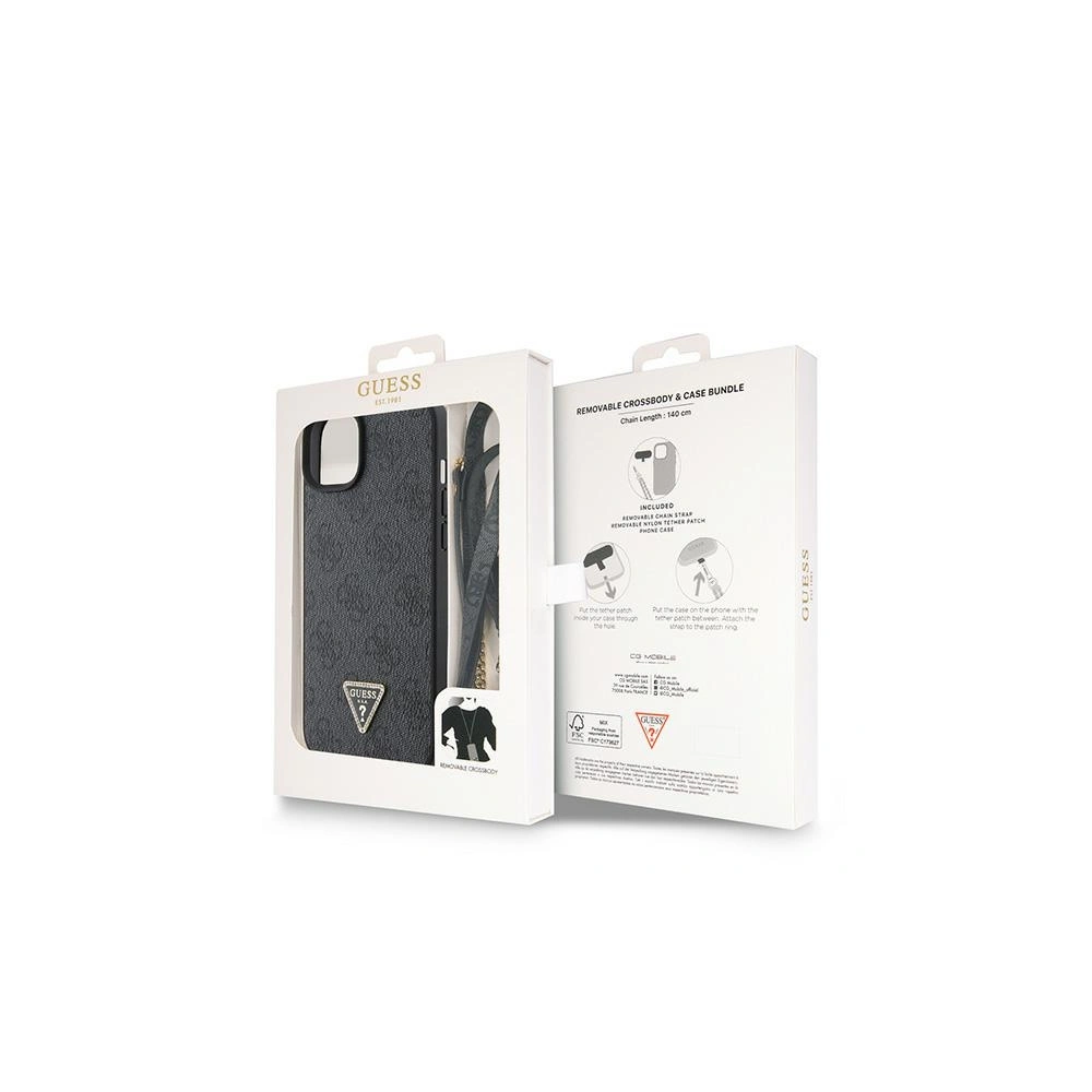Etui Guess GUHCP15SP4TDSCPK Apple iPhone 15 hardcase Crossbody 4G Metal Logo czarny/black