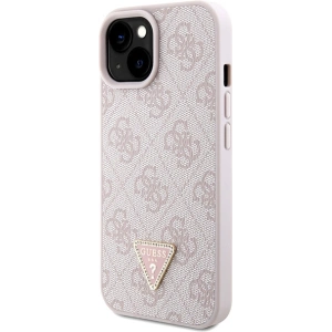 Etui Guess GUHCP15SP4TDSCPP Apple iPhone 15 hardcase Crossbody 4G Metal Logo różowy/pink