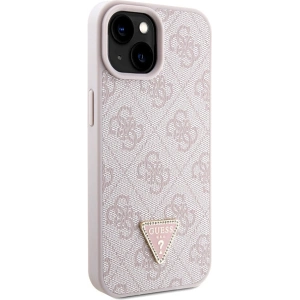 Etui Guess GUHCP15SP4TDSCPP Apple iPhone 15 hardcase Crossbody 4G Metal Logo różowy/pink