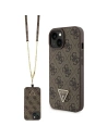 Etui Guess GUHCP15SP4TDSCPW Apple iPhone 15 kemény tok Crossbody 4G Fém Logo barna/brown