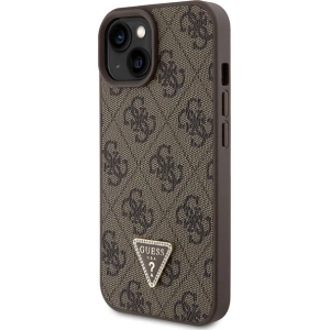 Etui Guess GUHCP15SP4TDSCPW Apple iPhone 15 hardcase Crossbody 4G Metal Logo brązowy/brown