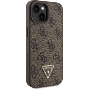 Etui Guess GUHCP15SP4TDSCPW Apple iPhone 15 hardcase Crossbody 4G Metal Logo brązowy/brown